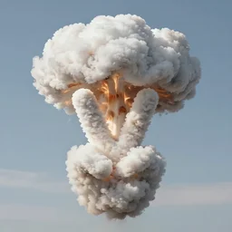 a mushroom cloud from a nuclear explosion merging into the shape of a peace sign, photography, high quality, 8 k,