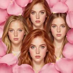 pink petals with a ahape of a wonderful aubrey plaza and christina ricci and sarah hyland and mila kunis and olivia newton john, intricate, elegant, highly detailed, wonderful eyes, sweet, digital painting, artstation, concept art, smooth, sharp focus, illustration, art by artgerm and greg rutkowski and alphonse mucha and william - adolphe bouguereau