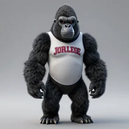 Gorilla College Mascot Costume : : photorealistic : : 3D render
