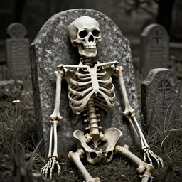 skeleton in a grave