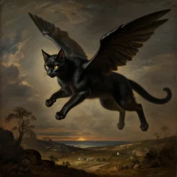evil flying cat by francisco goya