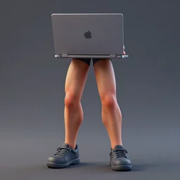 man with strong legs, a laptop as upper body, octane render, unreal engine, ultradetailed, stylized as a 3 dimensional render
