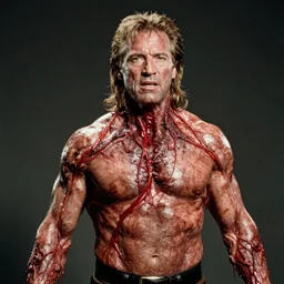 vince mcmahon body horror directed by david cronenberg, limb mutations, swollen veins, red flesh strings, cinestill 8 0 0 t, 1 9 8 0 s movie still, film grain