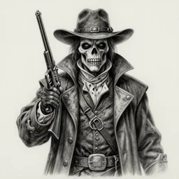 a portrait of a plague doctor gunslinger, dark fantasy, horror, western, hell, ultrafine detailed pencil digital art by frank frazetta and vito acconci and and takeshi obata, death note style, symetric body, cgsociety, sharp focus, detailed face