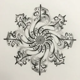 simple crayon drawing of a fractal pattern