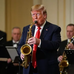 donald trump in a jazz band