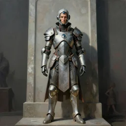 solarpunk rome cyber warrior portrait standing altar of sacrifice by giger vasnetsov rutkowski mucha hyperrealism very detailed masterpiece shadows symmetrical eyes well proportioned balanced high resolution artgerm