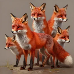 concept art of anthropomorphized red fox, highly detailed painting by dustin nguyen, akihiko yoshida, greg tocchini, 4 k, trending on artstation, 8 k