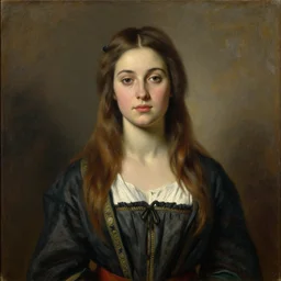 portrait of a beautiful young italian neanderthal woman in 1 9 5 0 s italian clothing by pietro annigoni, oil on canvas, national portrait gallery