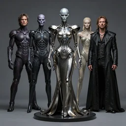 avantgarde studio light mr sinister by rembrandt, prometheus movie still frame of biomimetic mr sinister by malczewski, mcu nathaniel essex mr sinister by caravaggio, 3 d biocybernetic character sculpture by wayne barlowe, metal couture editorial dress by alexander mcqueen