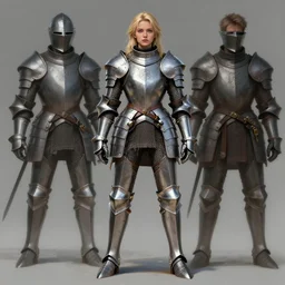 full body portrait of a blonde female wearing knight armor, an ultrafine hyperdetailed illustration by tooth wu and wlop and beeple and greg rutkowski, trending on artstation, highly detailed, 4 k, 8 k
