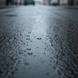 rain drops on the street close up photograph