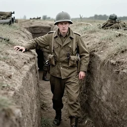 omni man, historical photo, ww 2, trench