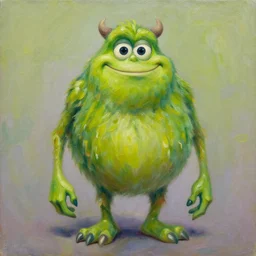 This is a monster, and its name is Greeny, oil painting without frame