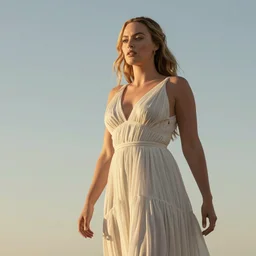 margot robbie as a hot Greek goddess in the sky, cinematic