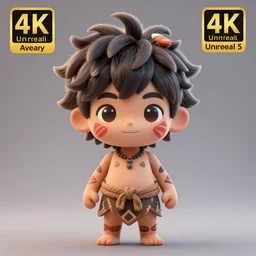 3D render of a cute tribal anime boy in a loincloth, fantasy artwork, fluffy hair, mid-shot, award winning, hyper detailed, very very very beautiful, studio lighting, artstation, unreal engine, unreal 5, 4k, octane renderer