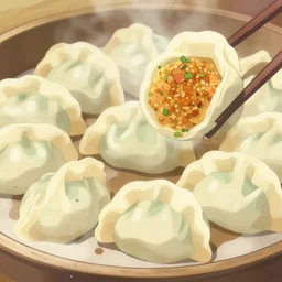 delicious and tasty dumplings, animation, by makoto shinkai, digital art, illustrations