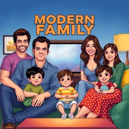 the tv show modern family, digital art