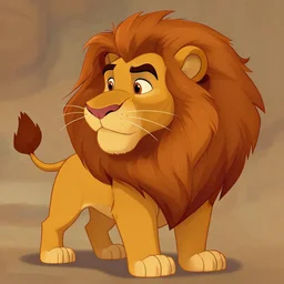 beautiful detailed character design of a cartoon lion'the lion king ', tlk, profile picture. deviantart adoptable, style of maple story and zootopia, portrait studio lighting by jessica rossier, don bluth in the style of disney, artstation deviantart alphonse mucha