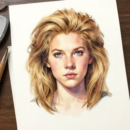 watercolor art on paper, leo girl portrait, highly detailed, artstation, masterpiece, award - winning