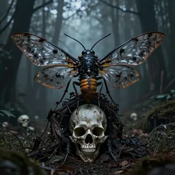 Death moths darkart creepy 8k hyperrealism