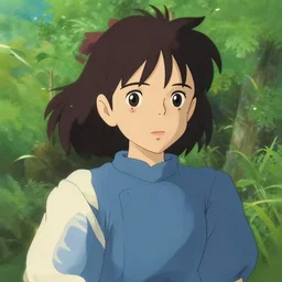 beautiful portrait of a young ghibli protaganist girl by YASUTOMO OKA, trending on artstation