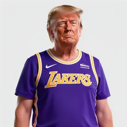 los angeles lakers fanart, donald trump, digital art, octane render