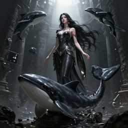 epic professional digital art of 👰 🐳 ⬛️ 🔜, best on artstation, breathtaking, epic, stunning, gorgeous, much detail, much wow, cgsociety, wlop, pixiv, behance, deviantart, masterpiece, UHD, 8K