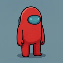red among us person in humanoid shape