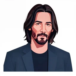 2 d character design, anime keanu reeves, vector art, digital art, portrait, 4 k, 8 k, sharp focus, smooth, illustration, concept art, music artist
