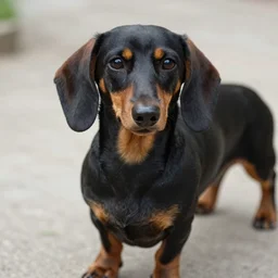 realistic photo of a extra long dachshund dog