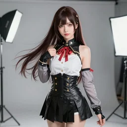 anime girl cosplay, professional photograph, professional photoshoot, digital enhancement, 4k