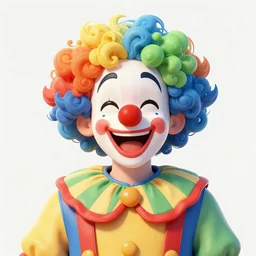 Portrait of a colorful happy joyful clown, funny, digital art masterpiece