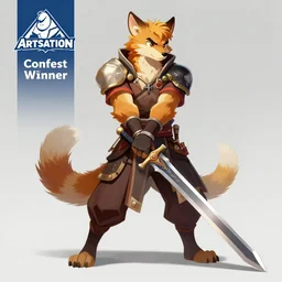 a character from a video game holding a sword, concept art by senior character artist, artstation contest winner, furry art, official art, concept art, artstation hd