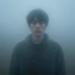the ghostly illusion of a person appearing transparently vaguely visible as a glass see - through the mist