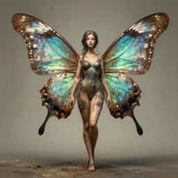 full body pose, beautiful adult butterfly fairy, dirty, grungy, grunge, highly detailed, 4 k, hdr, smooth, sharp focus, high resolution, award - winning photo, artgerm, photorealistic