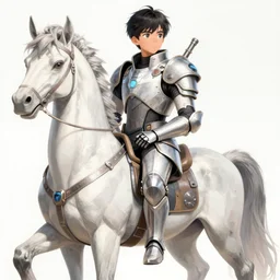young teen bishonen male! centaur! sci - fi! futuristic armor! moebius, milo manara, hugo pratt, french comic art, semi - realistic anime, portrait, beautiful face, symmetrical face, trending on pixiv, detailed, clean lines, sharp lines, crisp lines, award winning illustration, masterpiece, 4 k
