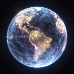 crystal sphere in space glowing from the inside, photorealistic, high detail, artstation, 8 k