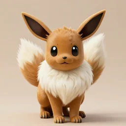 a photo of a real life light brown Eevee-fox hybrid, Pokemon, Eevee, brown fur, cute, detailed fur, natural light, symmetrical balance, rule of thirds