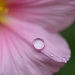 dewdrop on a flower petal shimmers quietly after a little wavering and falls like a tear of love