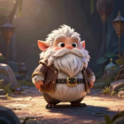 a gnomish creature in a pixar artstyle, adorable and whimsical,, fantasy, elegant, digital painting, artstation, unreal engine, octane render, concept art, matte, sharp focus, vibrant colors, high contrast, illustration, art by james jean and philippe druillet and justin gerard