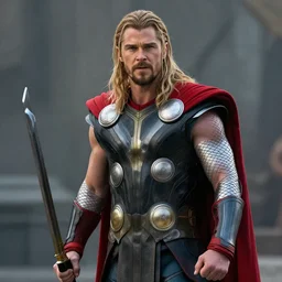 Christian Bale as Thor, cinematic film still