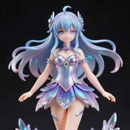 james jean isolated magical girl vinyl figure, figure photography, glitter accents on figure, holographic undertones, anime stylized, high detail, ethereal lighting, rim light, expert light effects on figure, sharp focus, interesting glowing effects unreal engine, octane, editorial awarded design