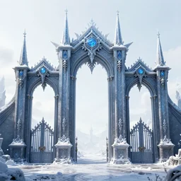 a very detailed concept art of epic gates to frost, trending on artstation, central composition, digital art, 4 k, hyper realistic, octane render, sharp focus