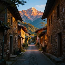 a professional photographic view picture of an alley in a mountain, photographic filter unreal engine 5 realistic hyperdetailed 8 k ultradetail cinematic concept art volumetric lighting, very beautiful scenery, very realistic effect, hd, hdr, cinematic 4 k wallpaper, 8 k, sharp focus, octane render, ultra detailed, high resolution, artstation trending on artstation in the style of albert dros glowing rich colors powerful imagery
