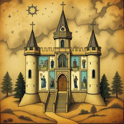 a castle made out of tarot cards