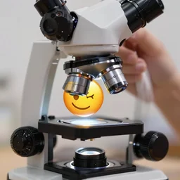 emoji under a microscope, highly detailed
