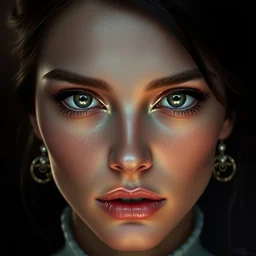 by alfons maria mucha, sophisticated, photoreal, symmetrical portrait, clear facial features, character concept art, cinematic, rembrandt lighting, mood lighting