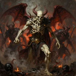 epic painting of death with his demonic army from hell, greg rutkowski, digital art, artstation