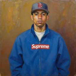 oil painting of coi leray in the style of roberto ferri x supreme
